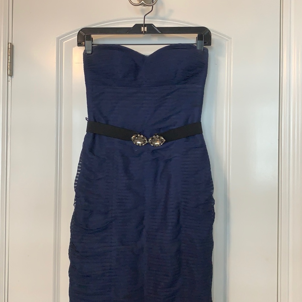 Js Collection Floor Length Tulle Strapless Navy G… - image 6